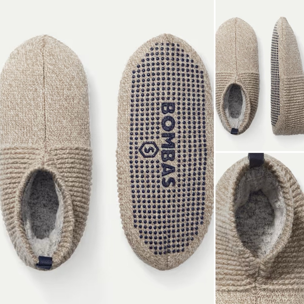 Bombas Women's Gripper Slipper Taupe Sz S (7-8.5)